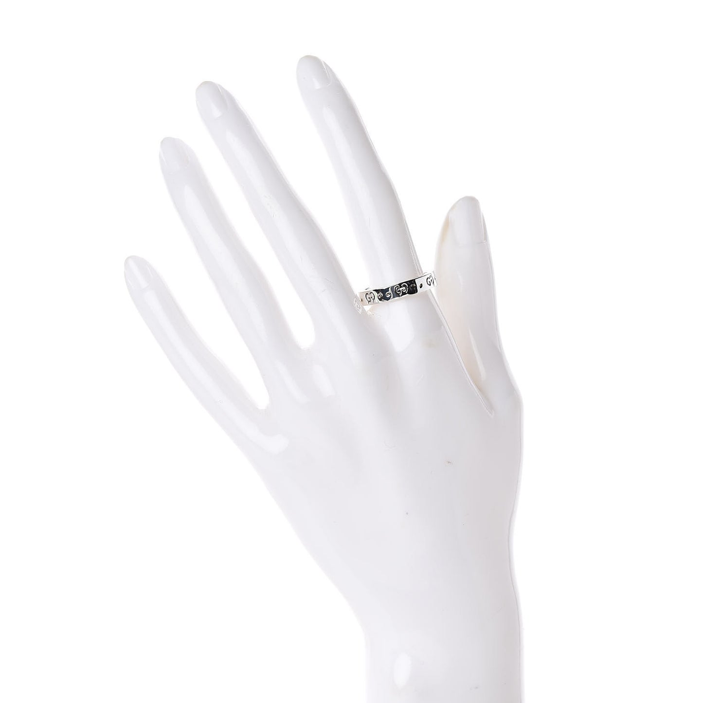Sterling Silver GucciGhost Narrow Ring 56 7.5