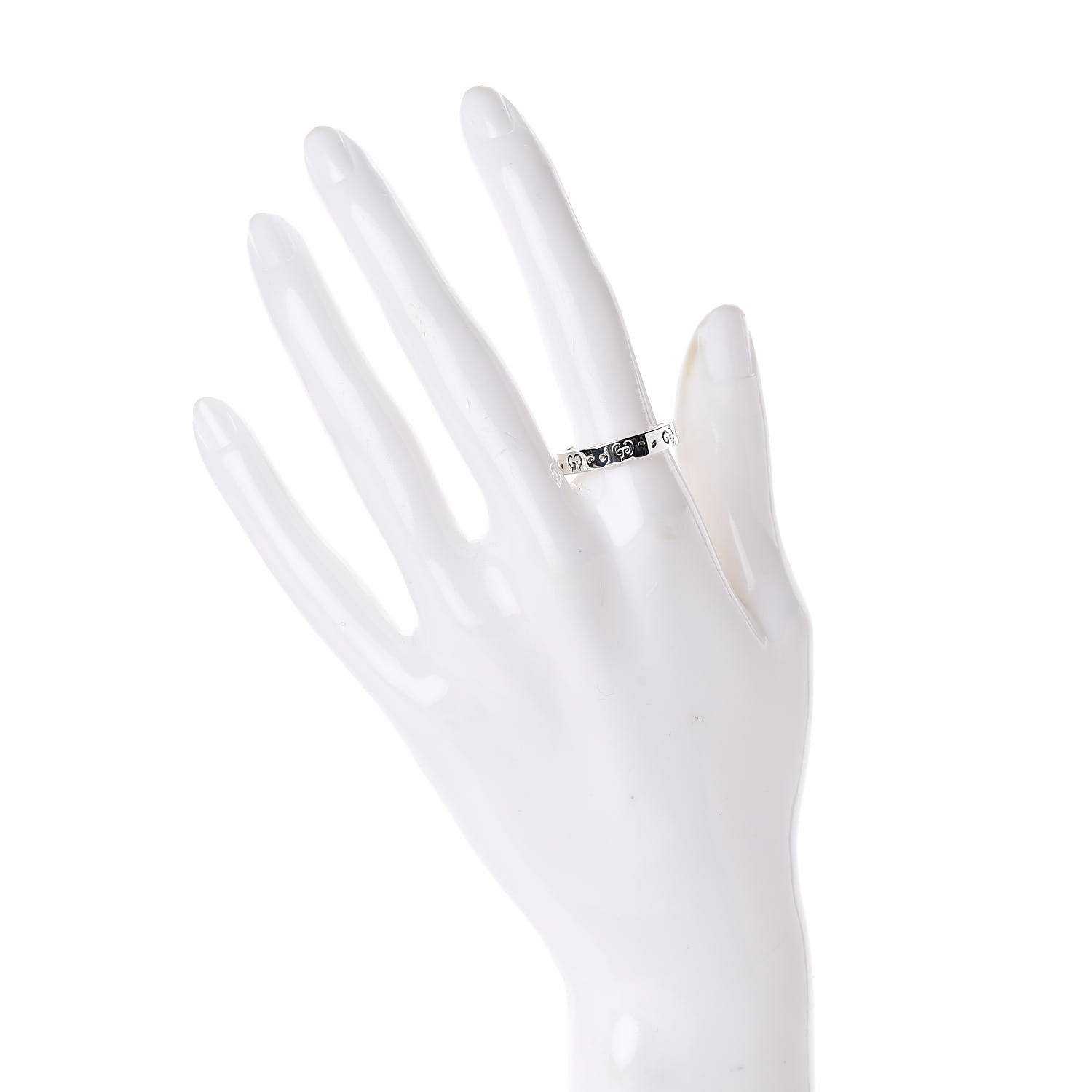 Gucci Sterling Silver GucciGhost Narrow Ring 56 7.5 2 of 5