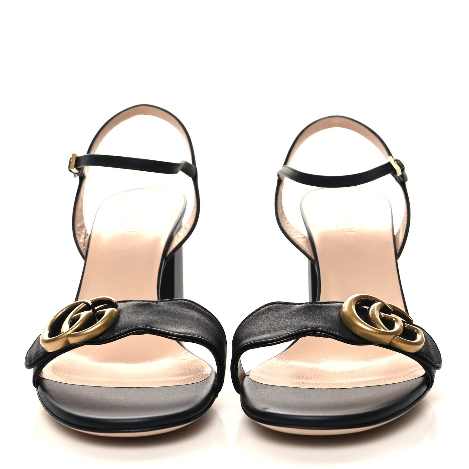 Gucci Lifford Calfskin GG Marmont Ankle Wrap 75mm Sandals 39 Black 2 of 8