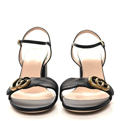 Gucci Lifford Calfskin GG Marmont Ankle Wrap 75mm Sandals 39 Black 2 of 8