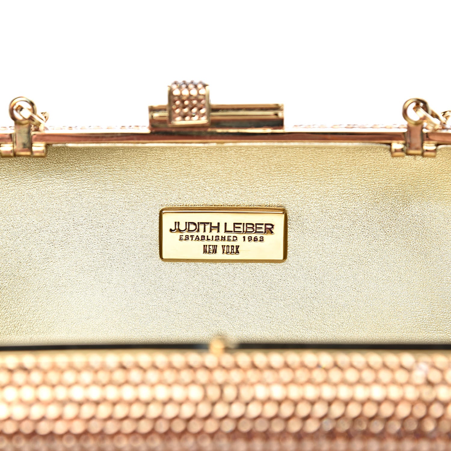 Judith Leiber Swarovski Crystal Minaudiere Clutch Gold 6 of 9