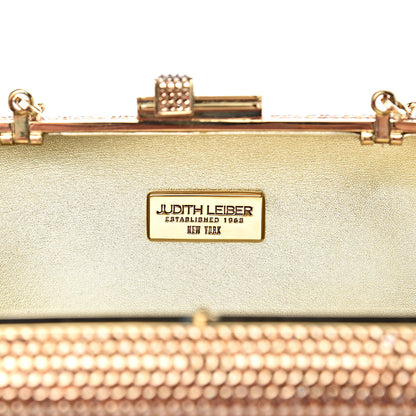 Judith Leiber Swarovski Crystal Minaudiere Clutch Gold 6 of 9