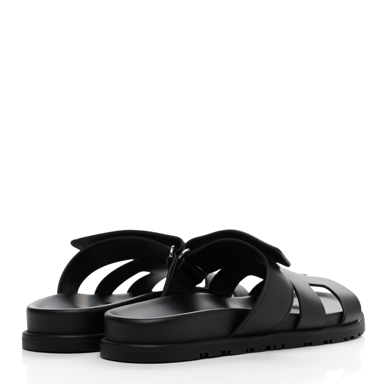 Hermes Calfskin Womens Chypre Sandals 38 Black 4 of 9
