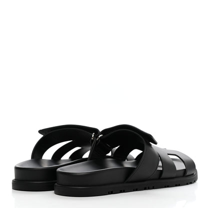 Hermes Calfskin Womens Chypre Sandals 38 Black 4 of 9