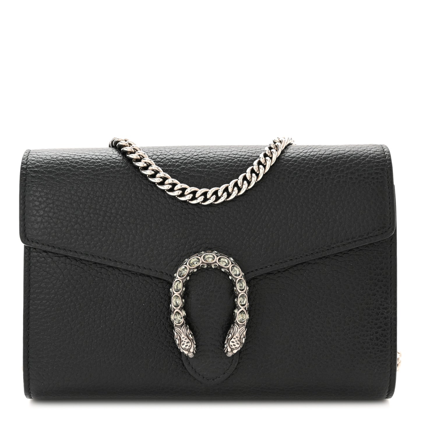 Calfskin Mini Dionysus Chain Wallet Black