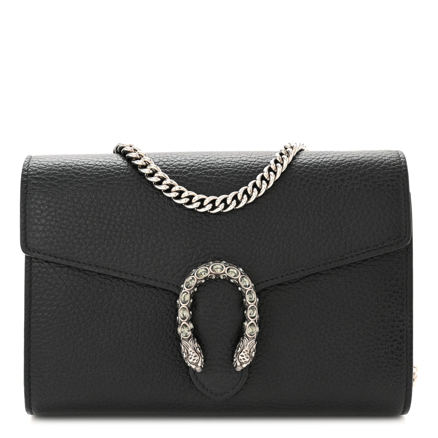 Gucci Calfskin Mini Dionysus Chain Wallet Black 1 of 9