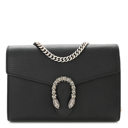 Gucci Calfskin Mini Dionysus Chain Wallet Black 1 of 9