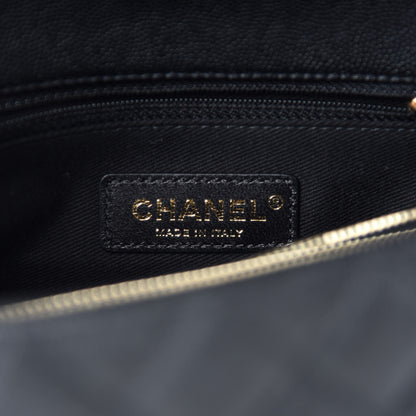 Chanel Caviar Lizard Embossed Quilted Small Coco Handle Flap Black 8 of 11