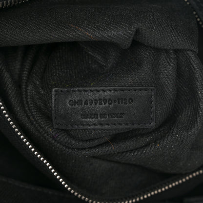 Saint Laurent Linen Calfskin Rive Gauche Tote Black 7 of 15