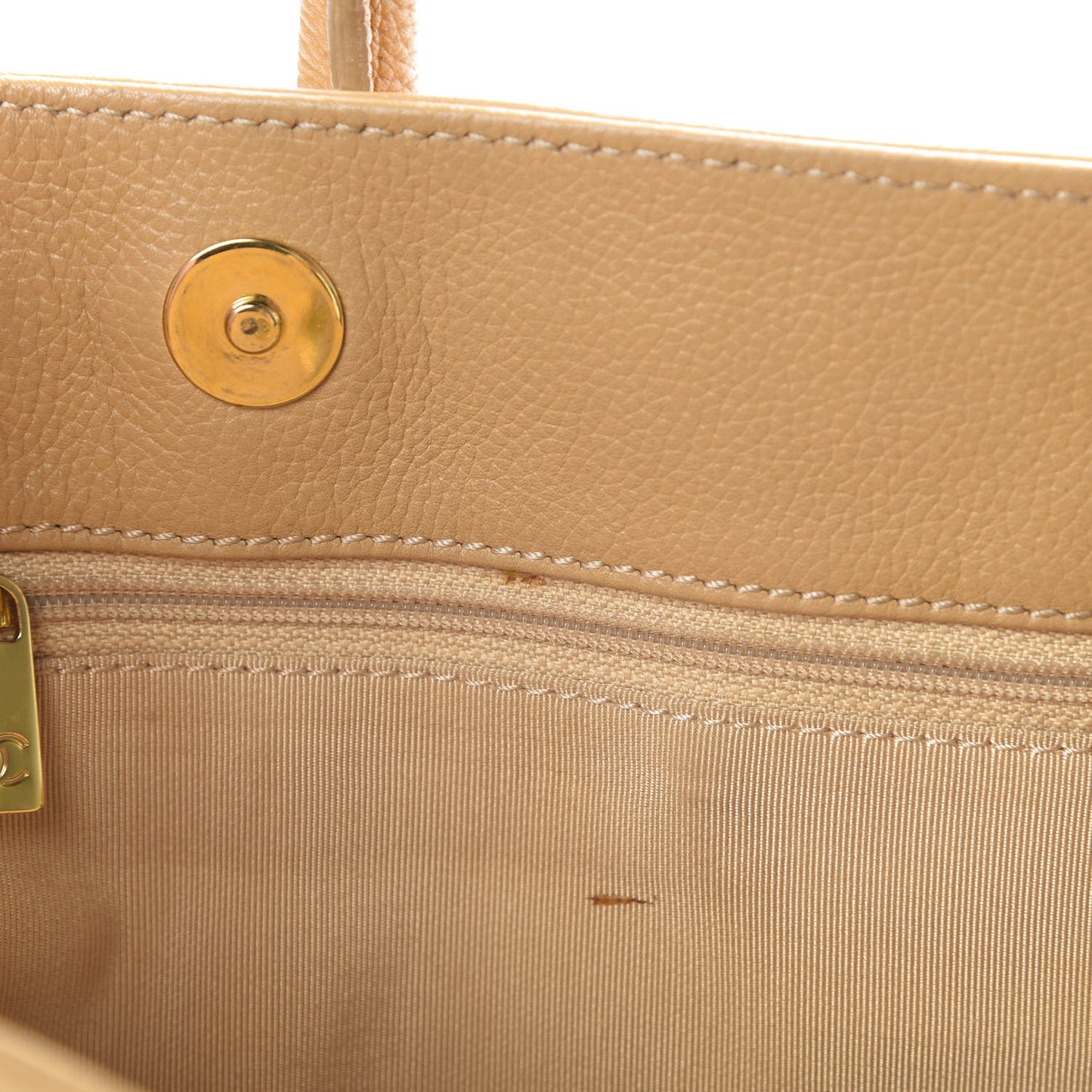 Calfskin Cerf Executive Shopper Tote Beige
