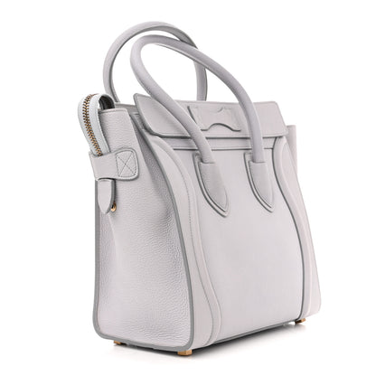 Celine Drummed Calfskin Micro Luggage Light Grey 3 of 10