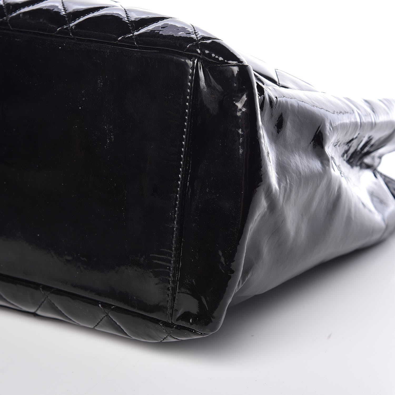 Chanel Patent Quilted Grand Shopping Tote GST Black 11 of 19