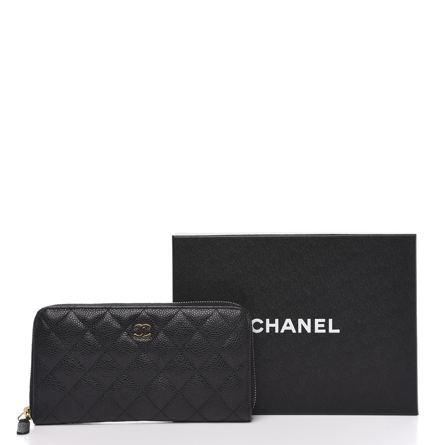 Chanel Caviar Quilted Large Gusset Zip Around Wallet Black 13 of 13