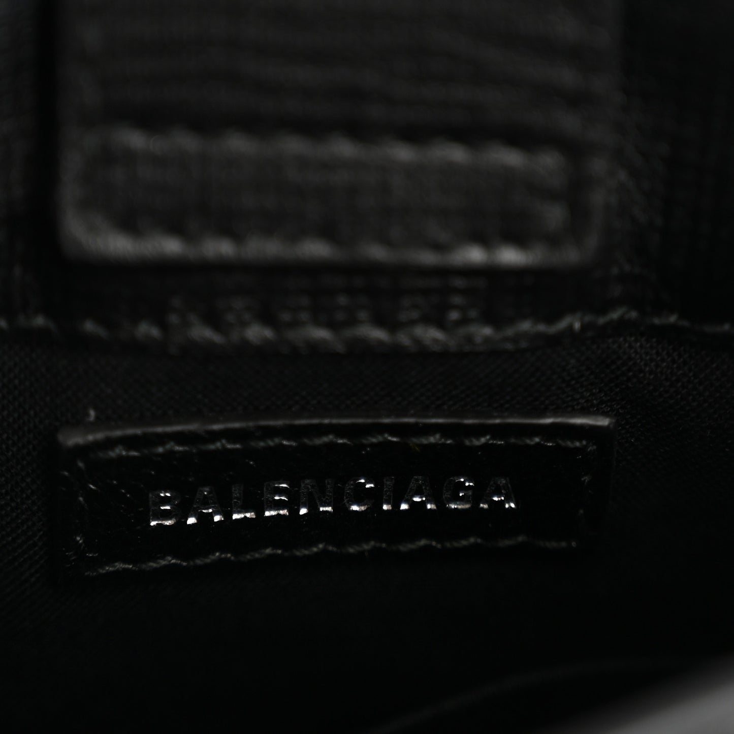 Squared Calfskin Logo Shopping Phone Holder Bag Black