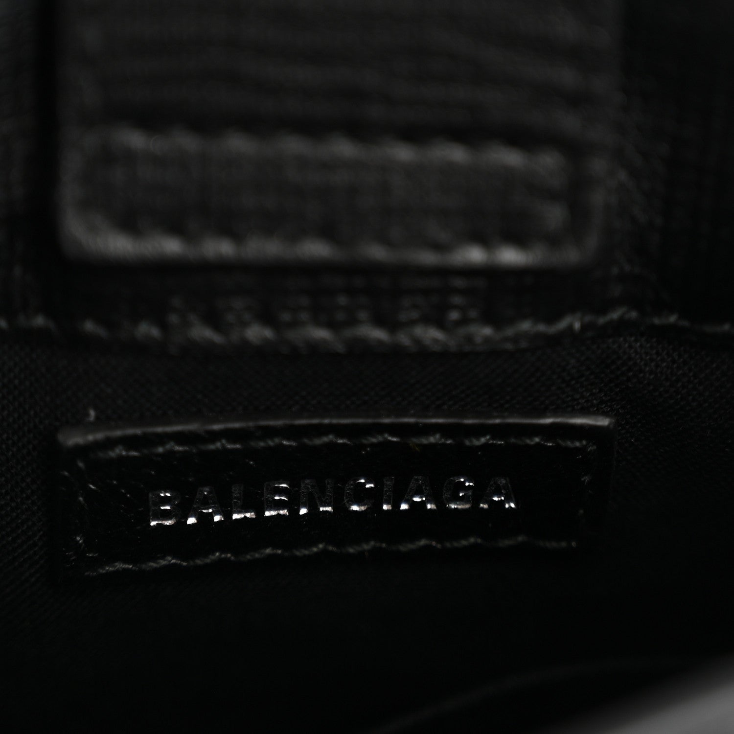 Balenciaga Squared Calfskin Logo Shopping Phone Holder Bag Black 6 of 13