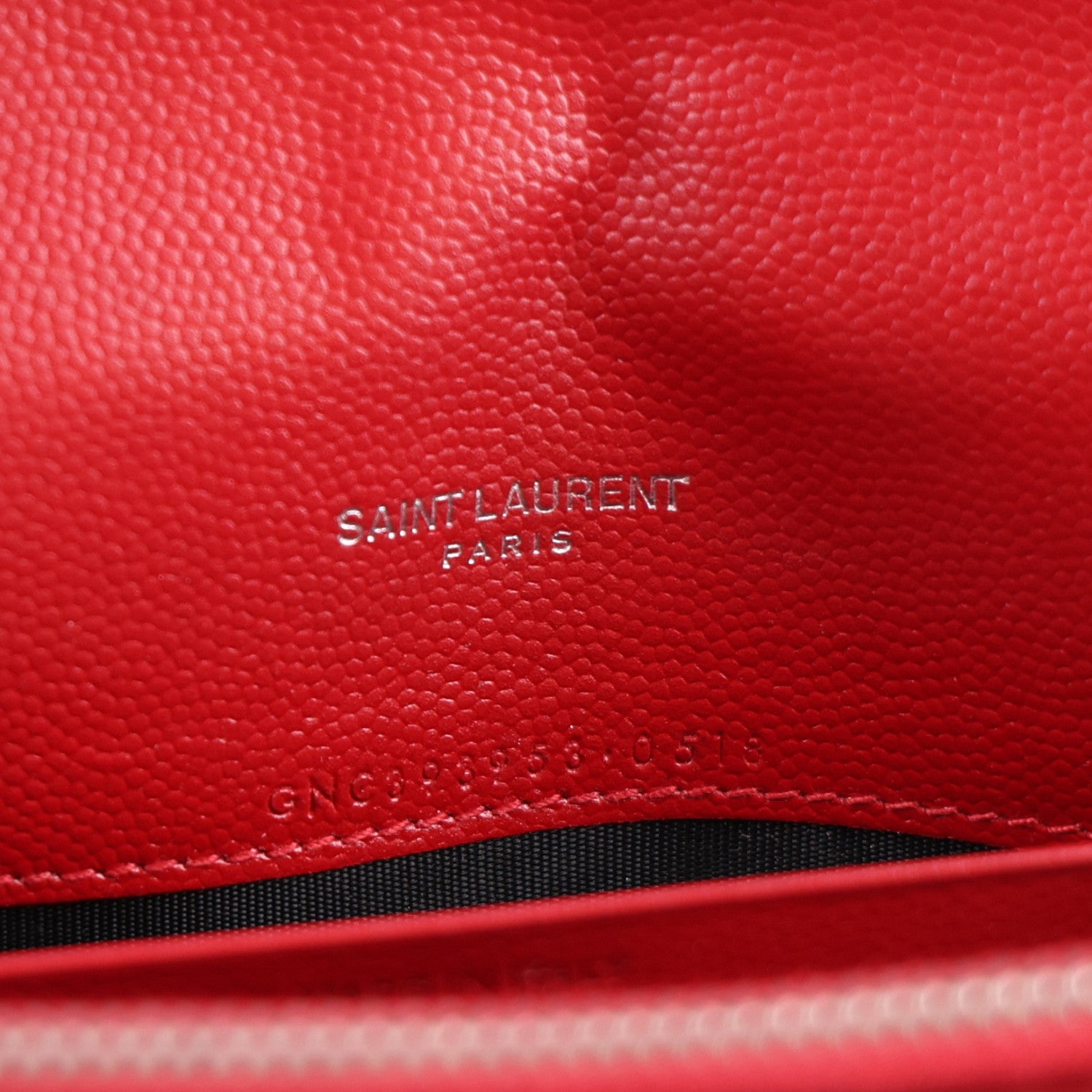 Saint Laurent Grain De Poudre Matelasse Chevron Monogram Chain Wallet Palissandre 6 of 9