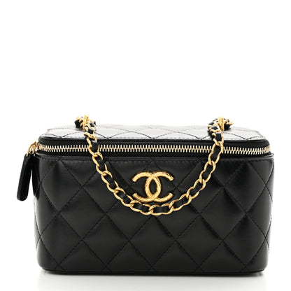 Chanel Lambskin Quilted Small CC Dynasty Vanity Case With Chain Black 1 of 11