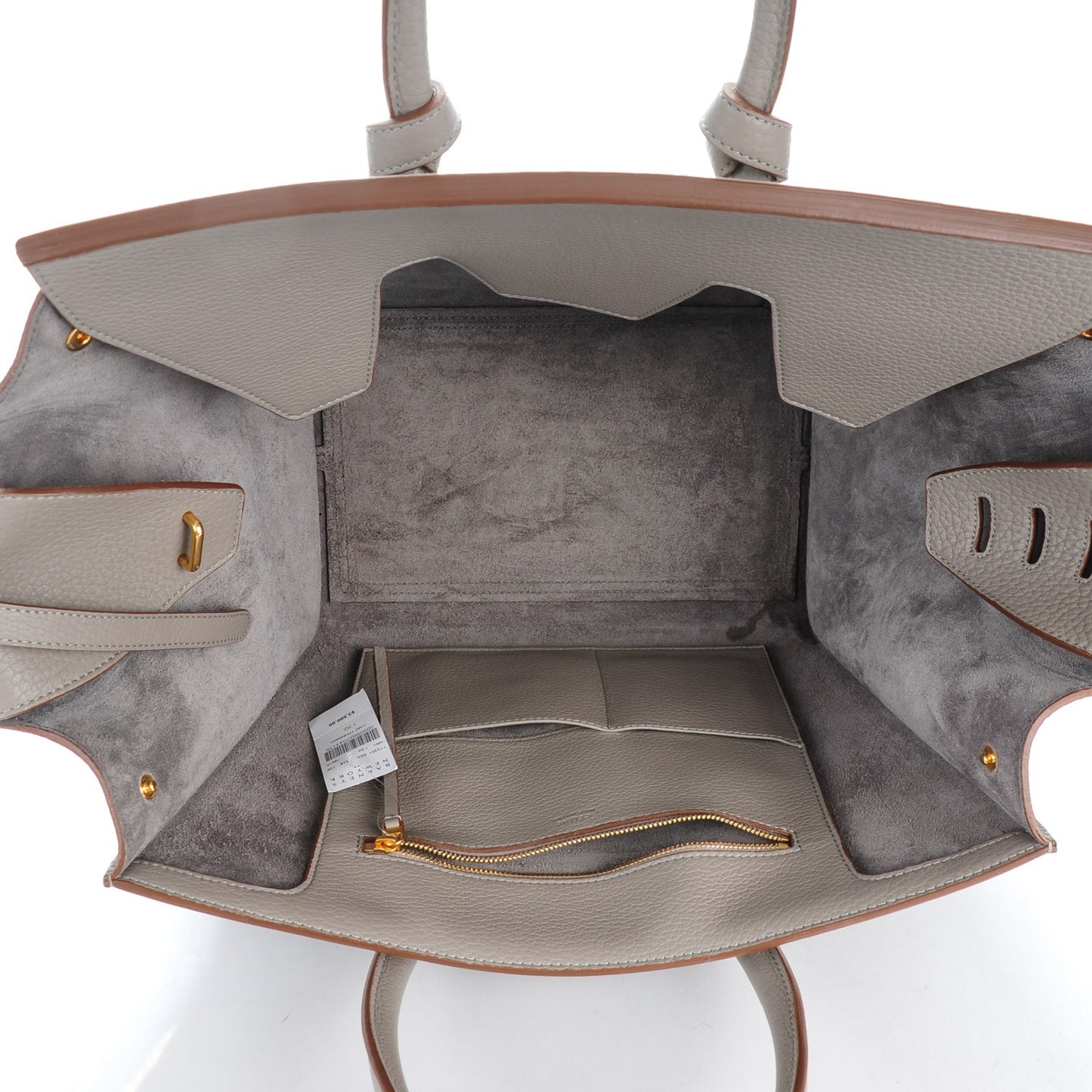 Crisped Calfskin Small Tie Tote Medium Grey