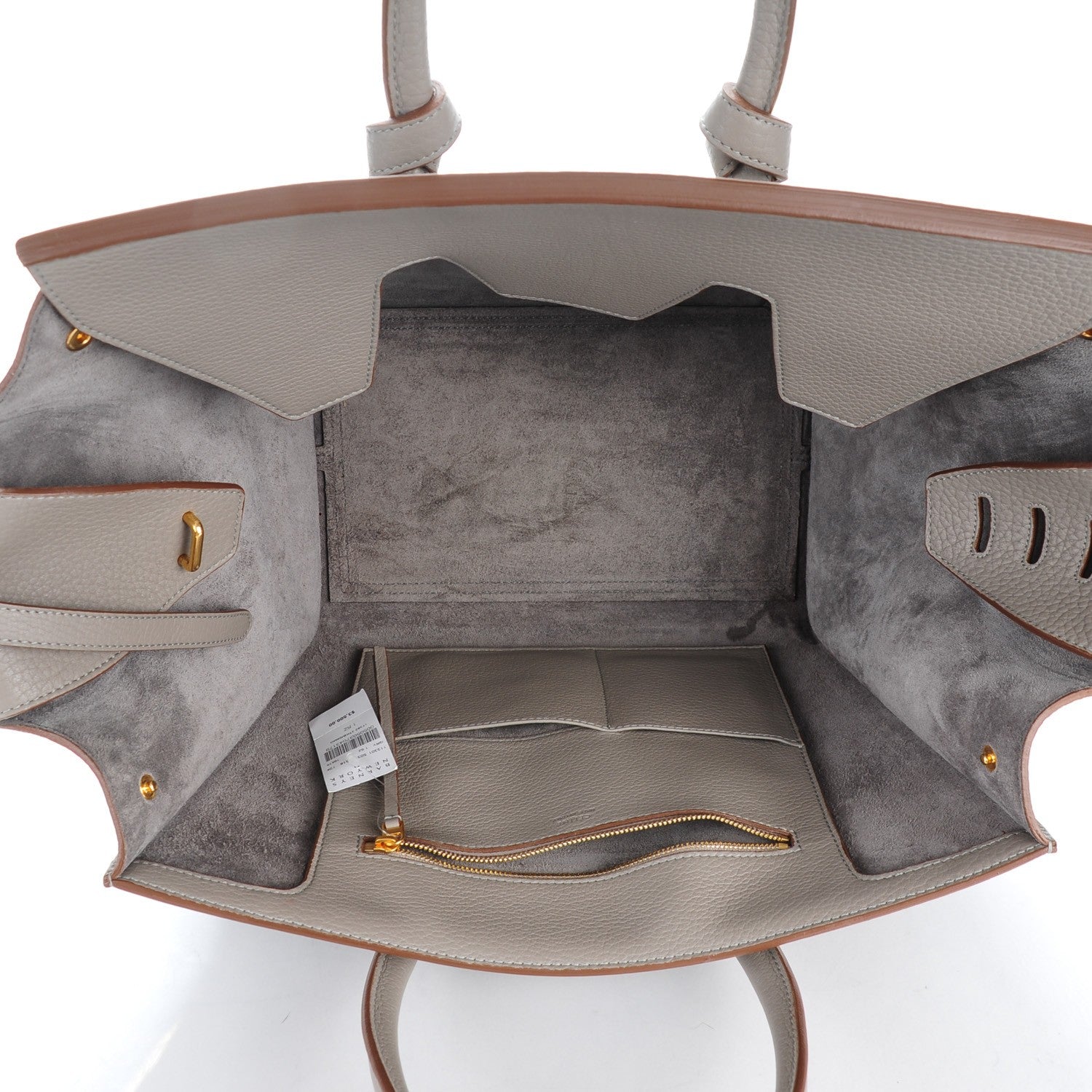 Celine Crisped Calfskin Small Tie Tote Medium Grey 6 of 10