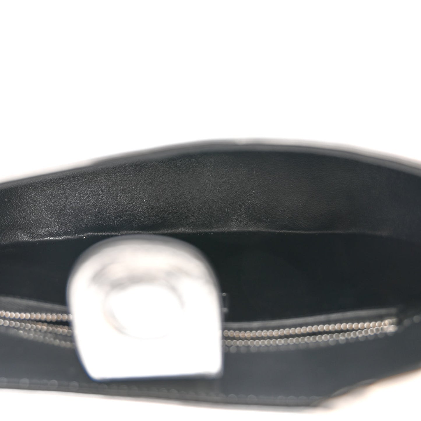 Metallic Calfskin Cat Hobo Silver