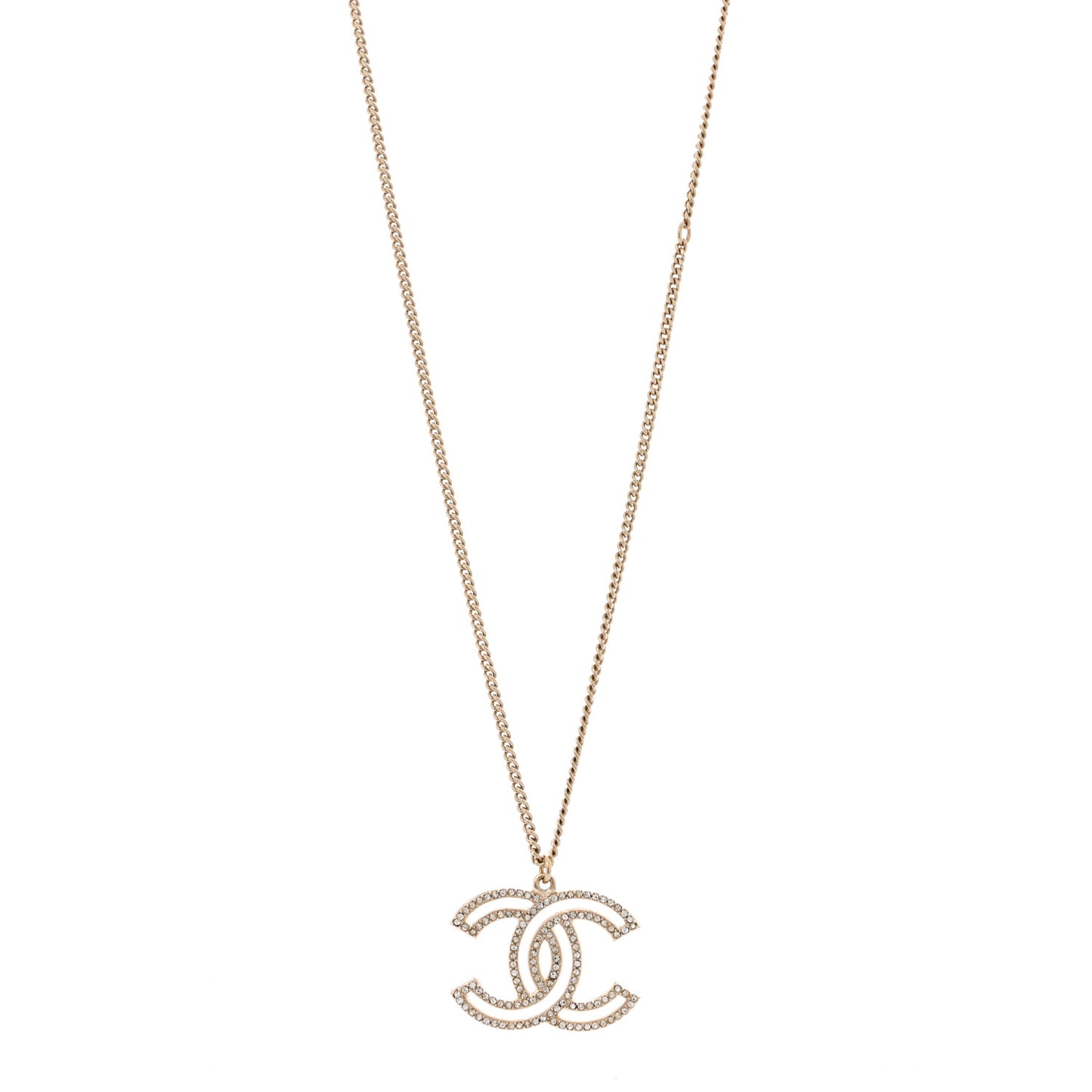 Crystal CC 100 Anniversary Necklace Gold
