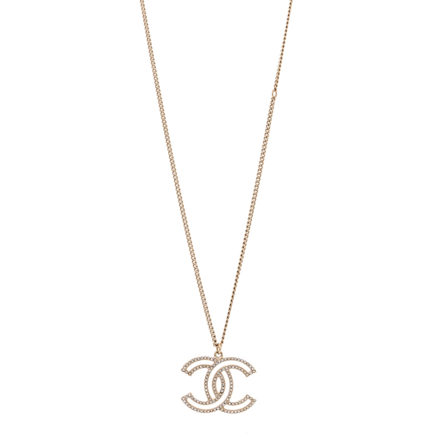 Chanel Crystal CC 100 Anniversary Necklace Gold 1 of 6