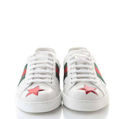 Gucci Calfskin Ayers Web Star Embroidered Mens Ace Sneakers 5.5 White Multi 2 of 10