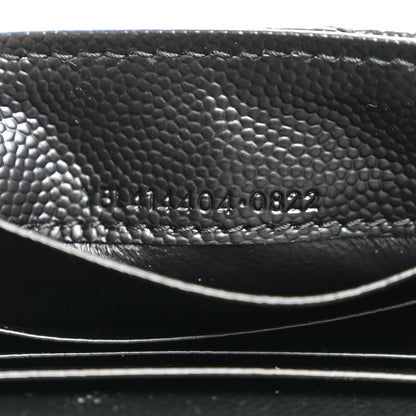 Saint Laurent Grain De Poudre Matelasse Chevron Small Monogram Envelope Wallet Black 7 of 7