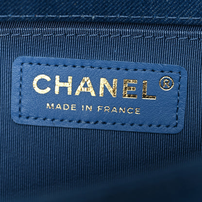 Chanel Denim Pleated Medium Boy Flap Light Blue 6 of 10
