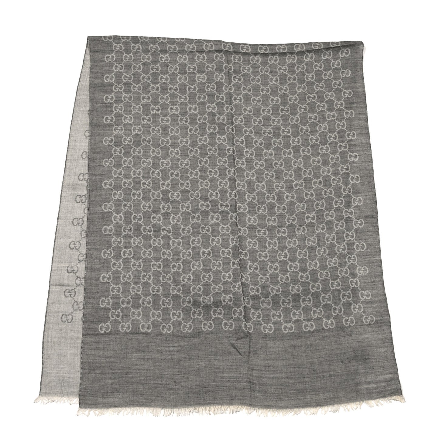 Wool Silk GG Monogram GGNat Scarf Lead