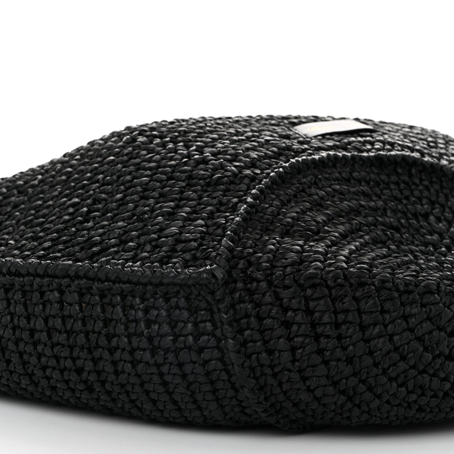 Raffia Medium Lotus Tote Black