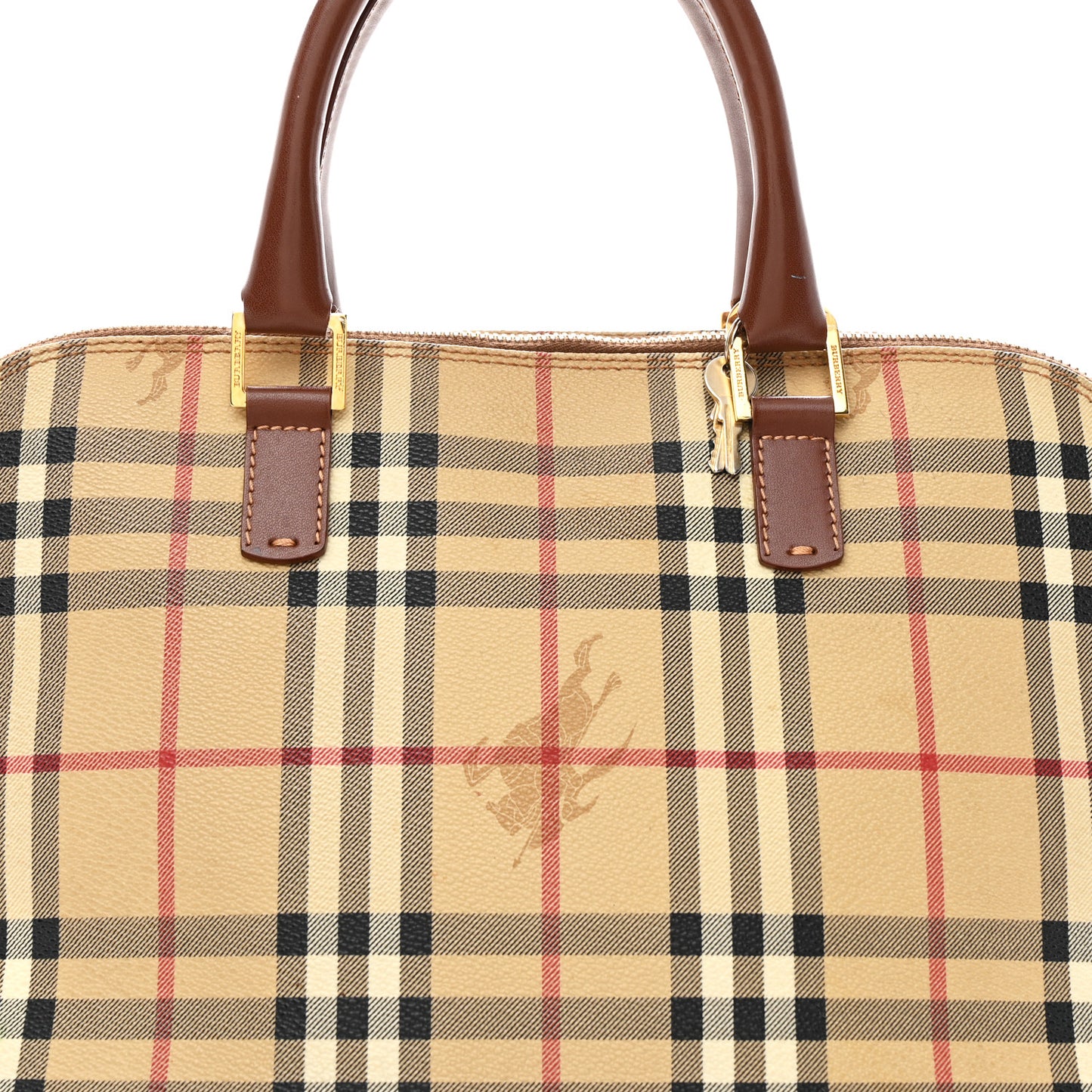 Haymarket Check Top Handle Crossbody Brown