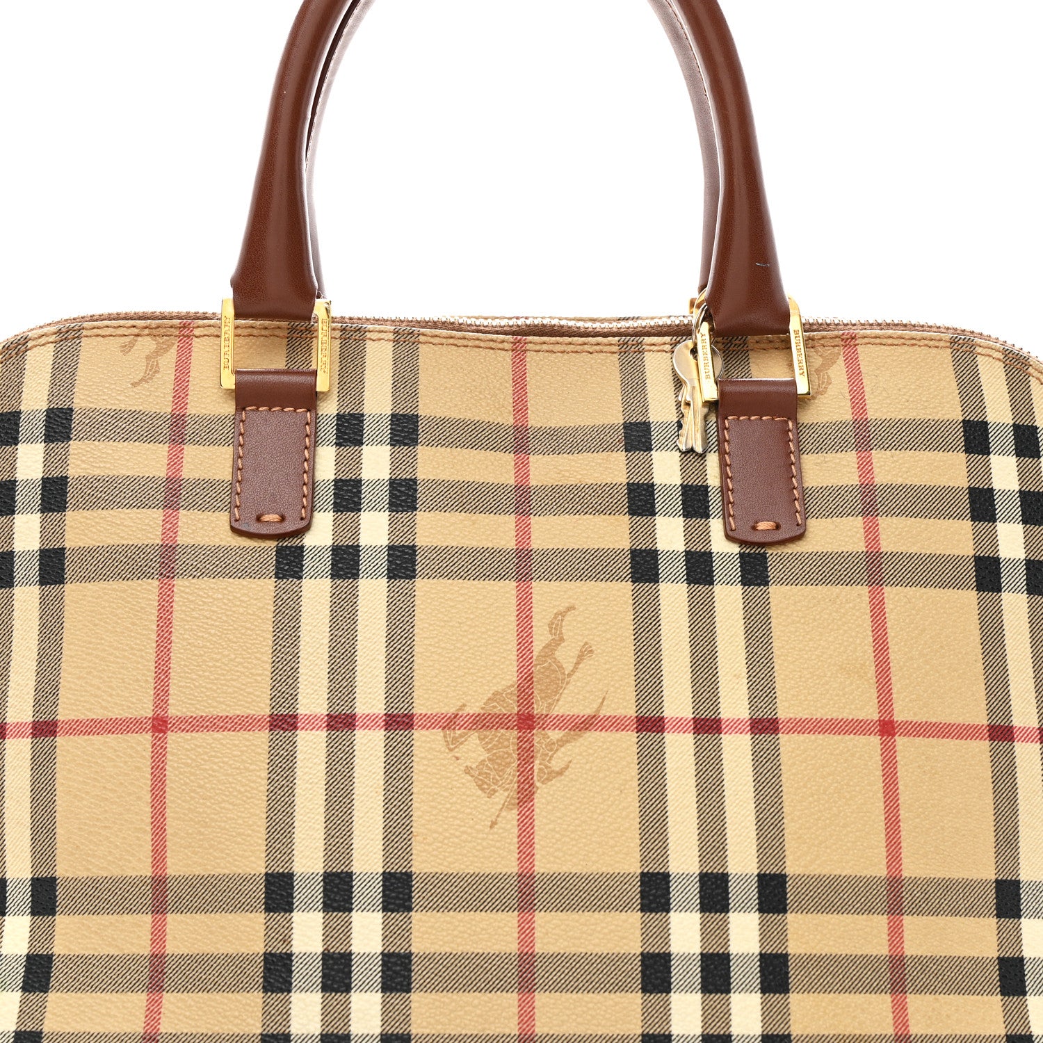 Burberry Haymarket Check Top Handle Crossbody Brown 8 of 13