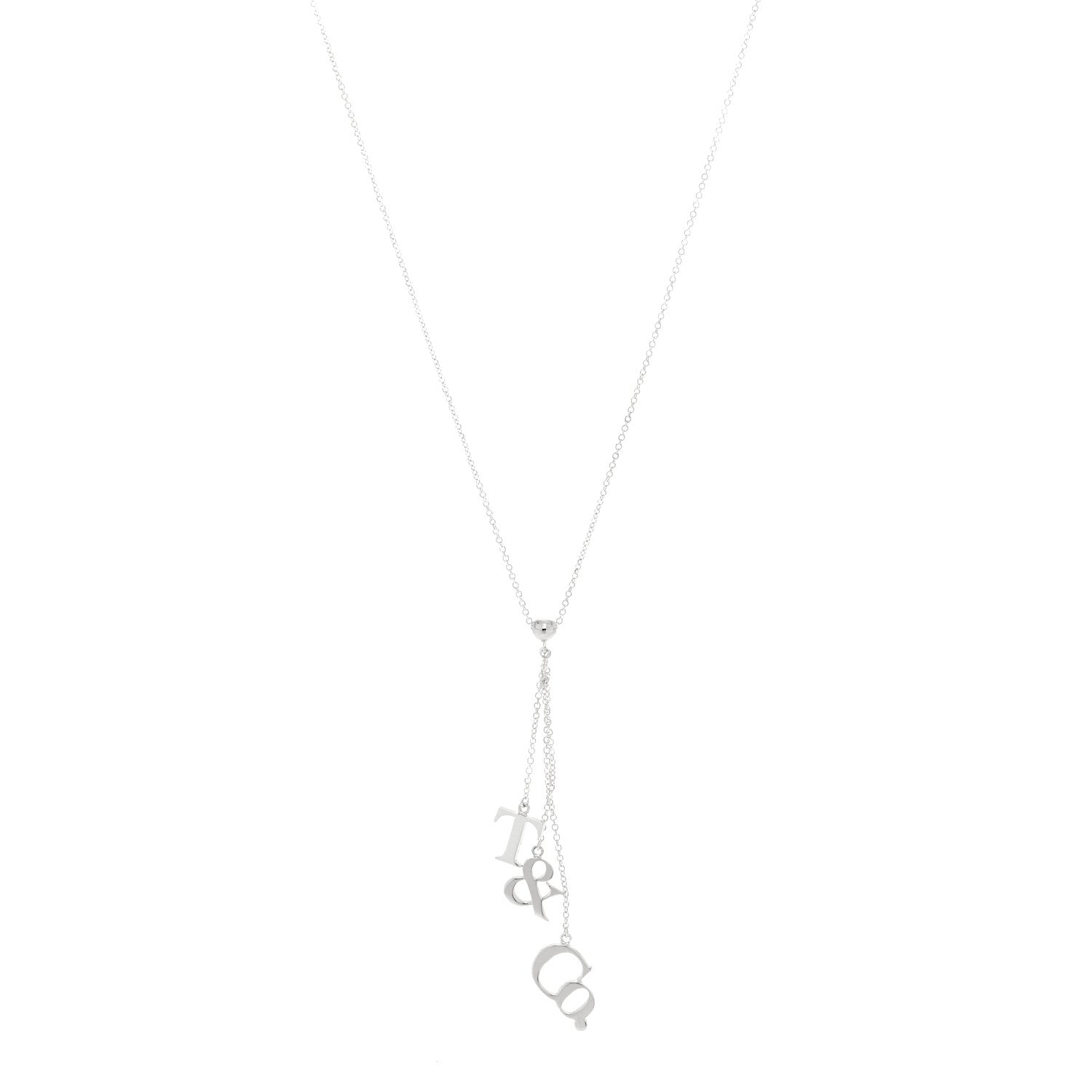 Tiffany Sterling Silver Letters Lariat Necklace 1 of 5