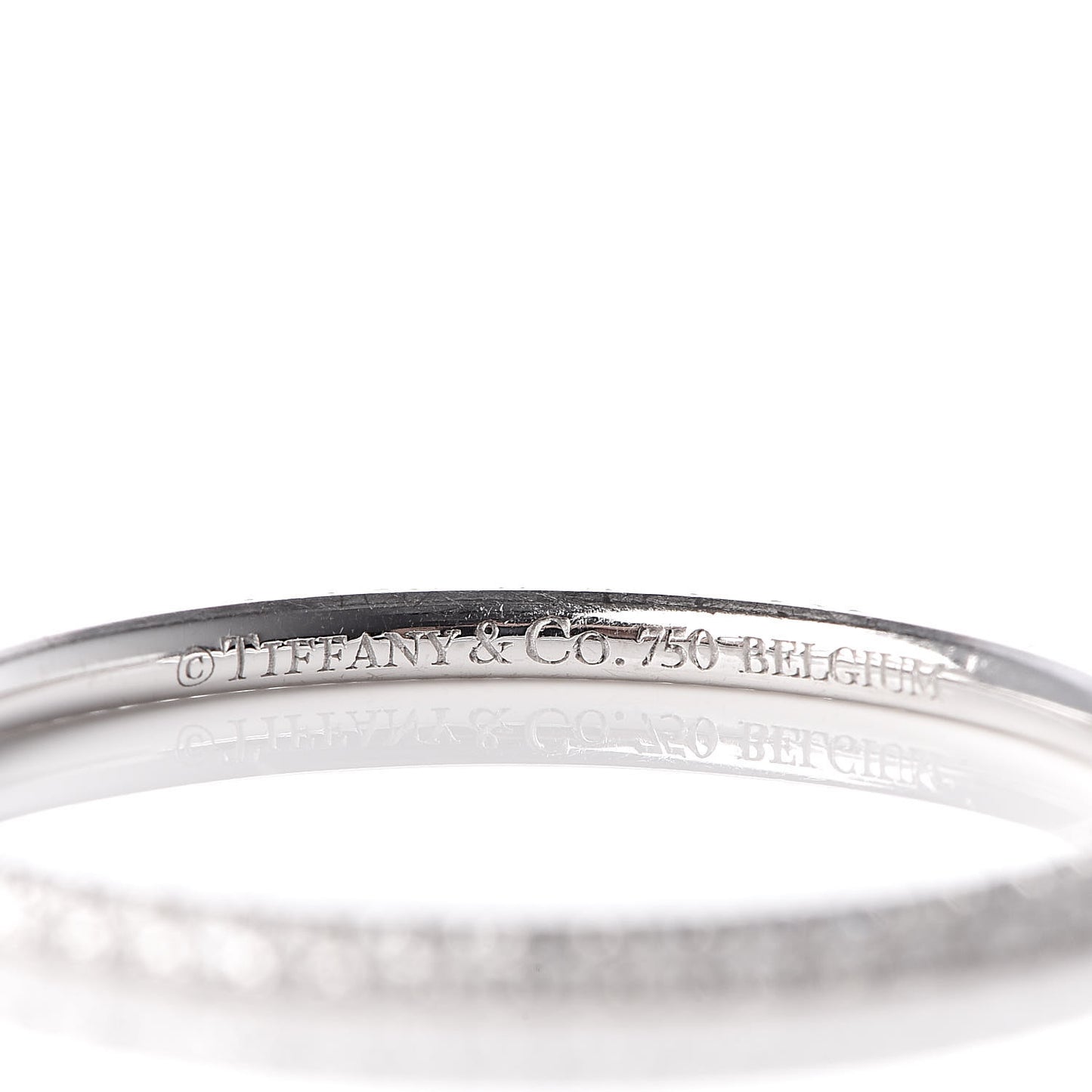 18K White Gold Diamond Metro Band Ring 61 9.5