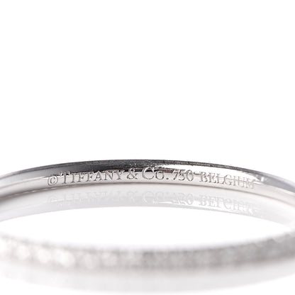 Tiffany 18K White Gold Diamond Metro Band Ring 61 9.5 4 of 5