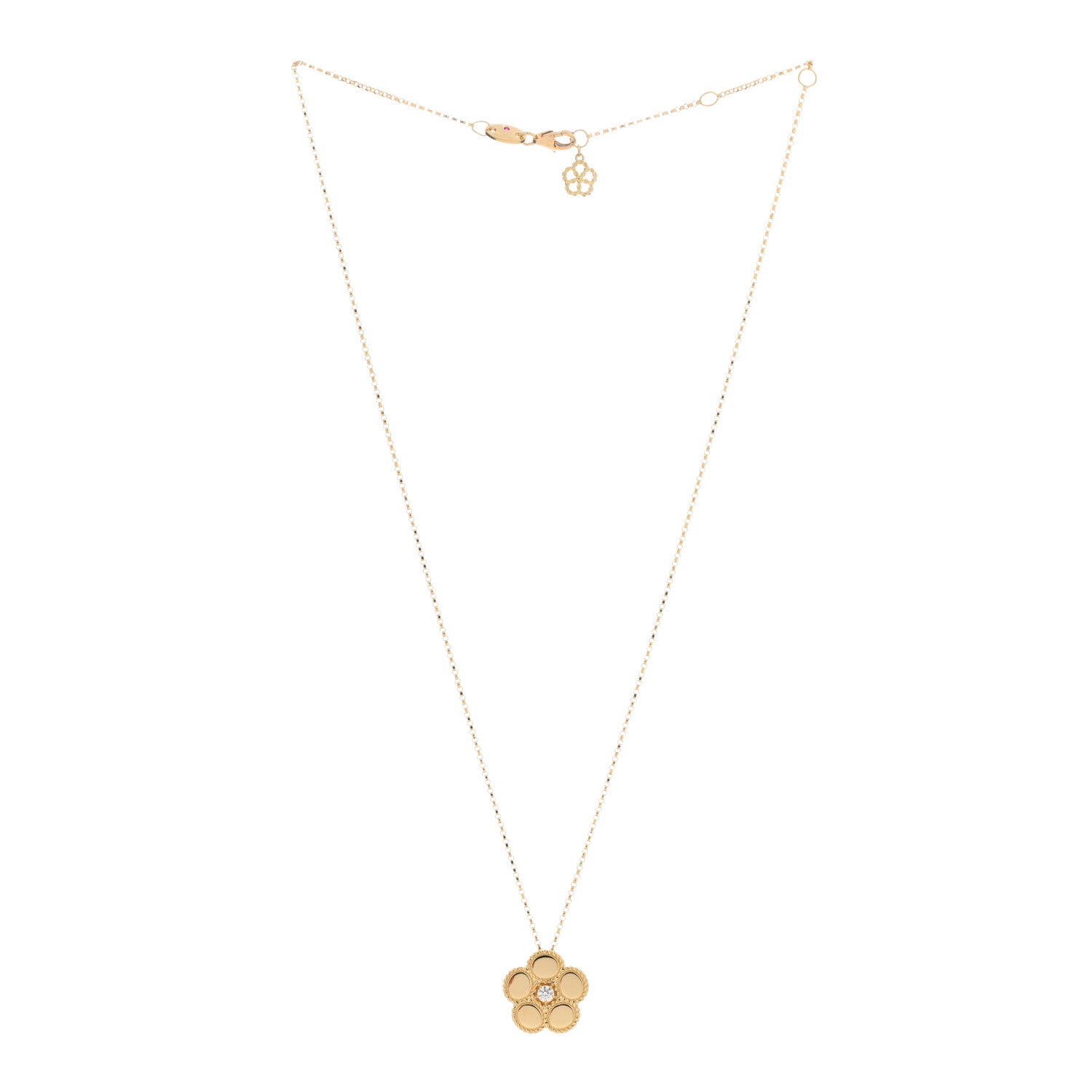 Roberto Coin 18K Yellow Gold Diamond Daisy Pendant Necklace 3 of 5