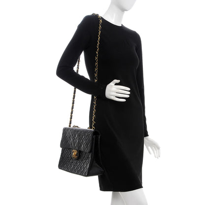 Chanel Lambskin Quilted XL Jumbo Single Flap Black 2 of 14
