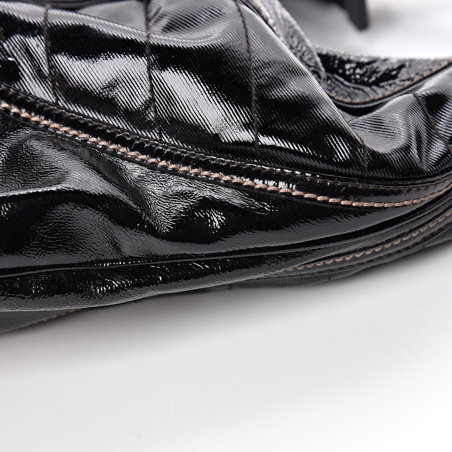 Patent Calfskin Medium Snow Glam Hobo Black