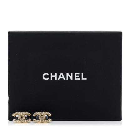 Chanel Crystal CC Earrings Gold 5 of 5
