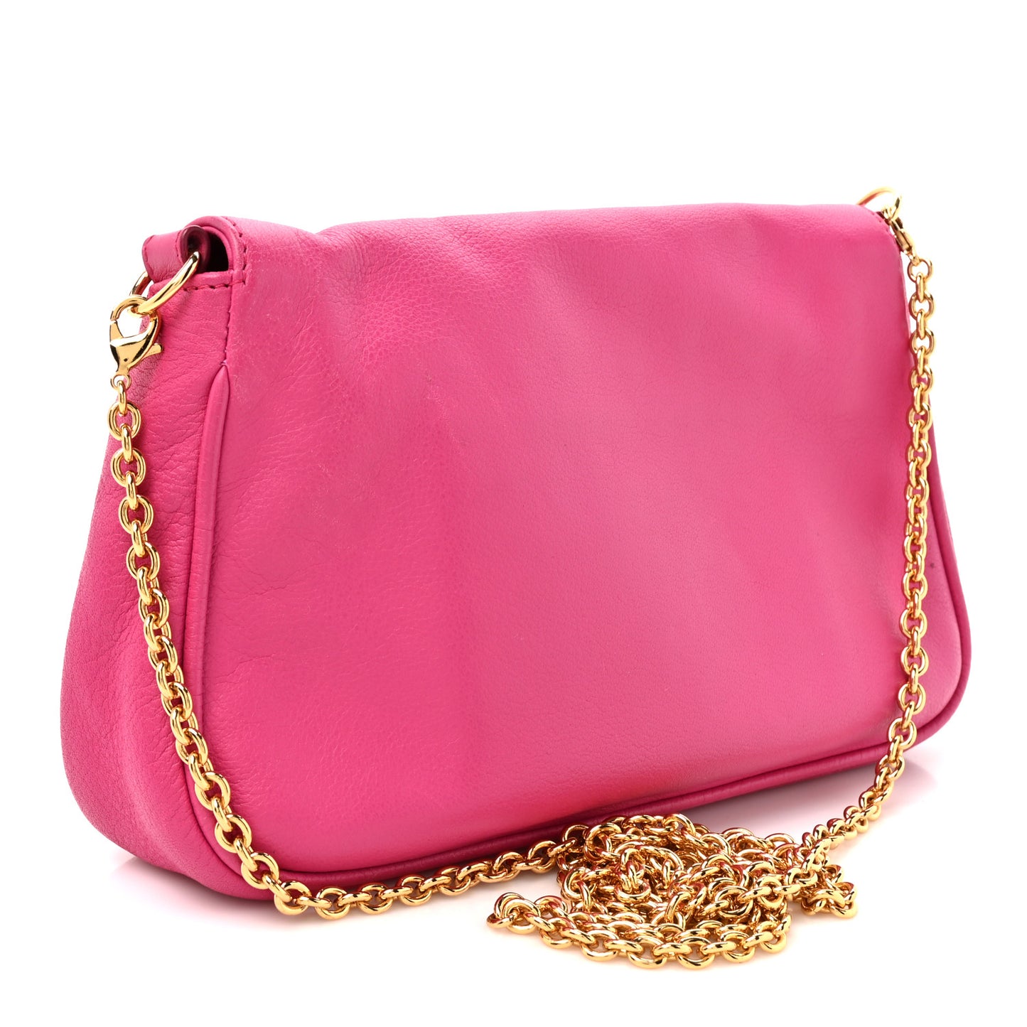 Vitello Flamingo Fendista Pouchette Crossbody Lampone