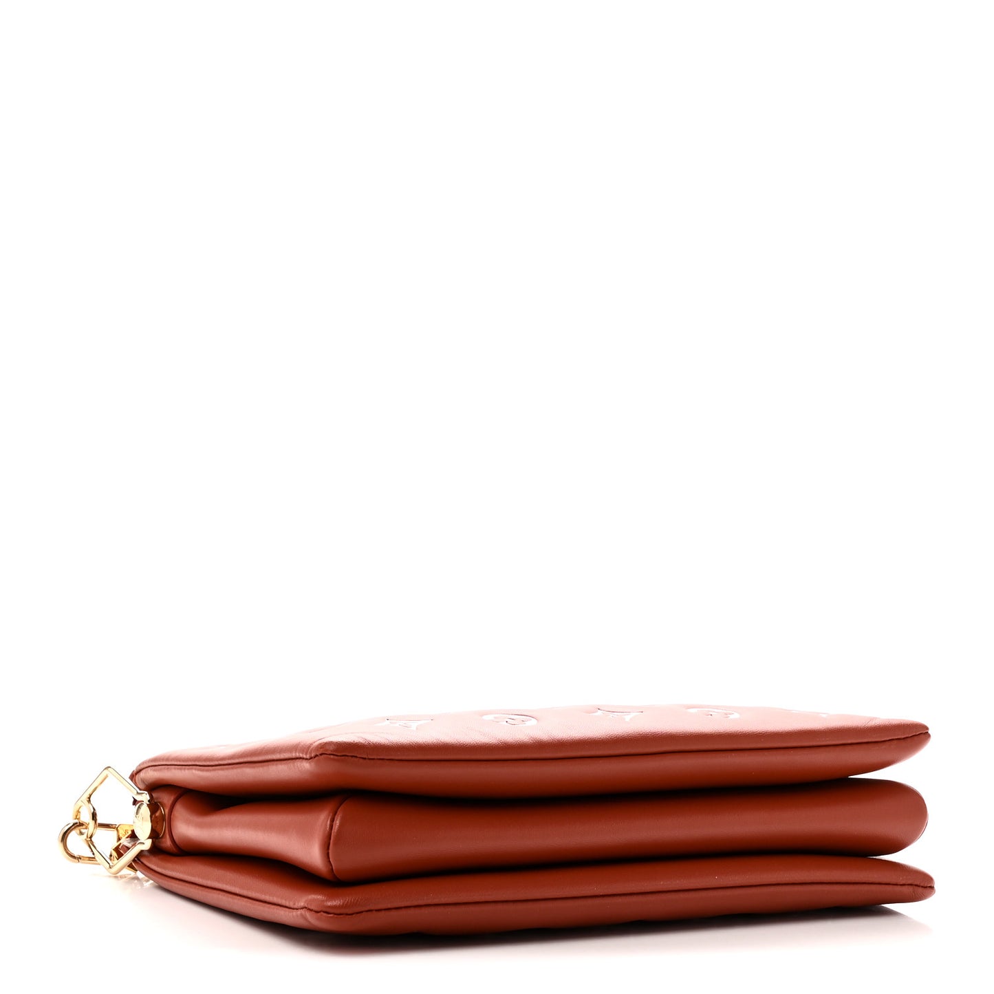 Lambskin Embossed Monogram Coussin PM Terracotta Brown