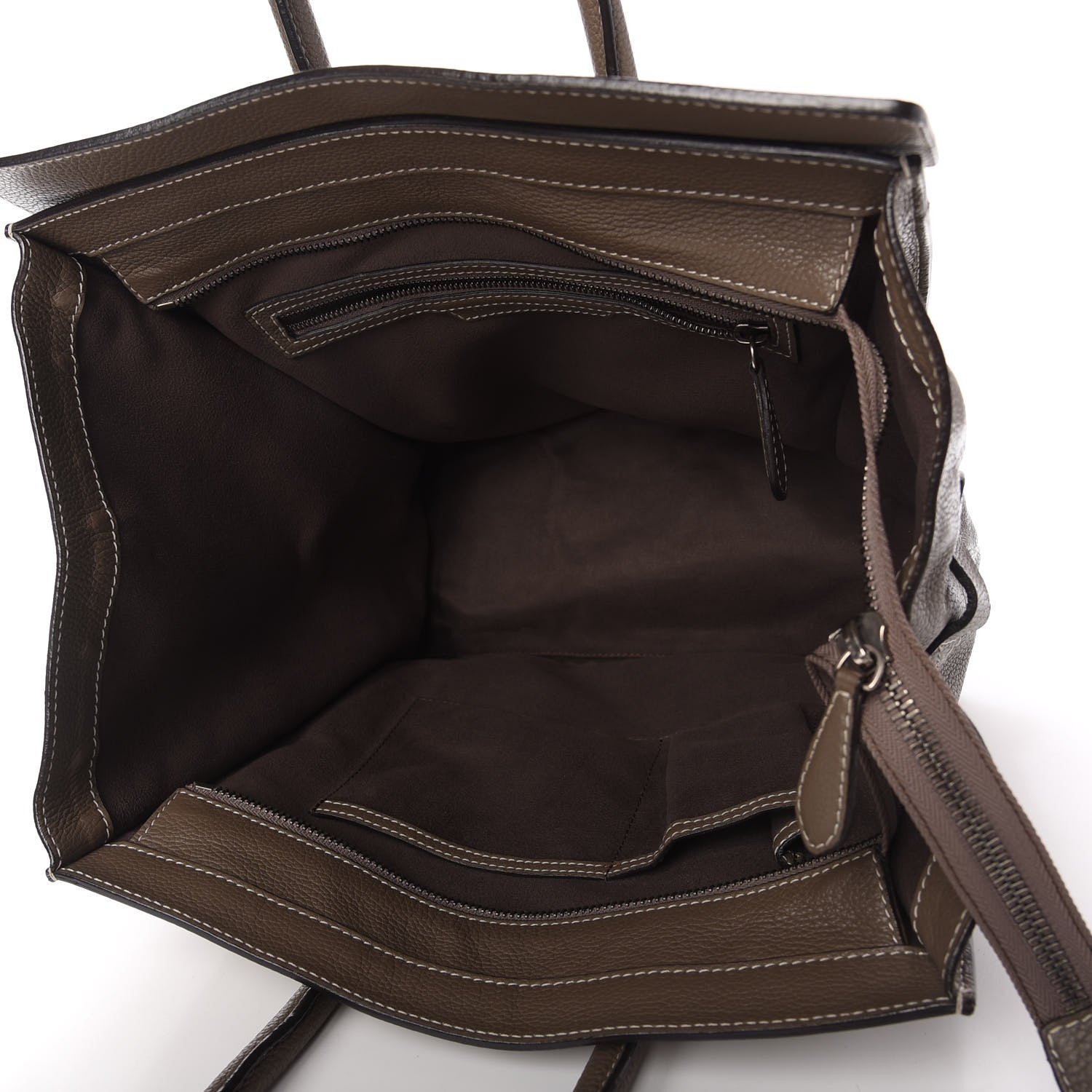 Celine Drummed Calfskin Mini Luggage Souris 5 of 11