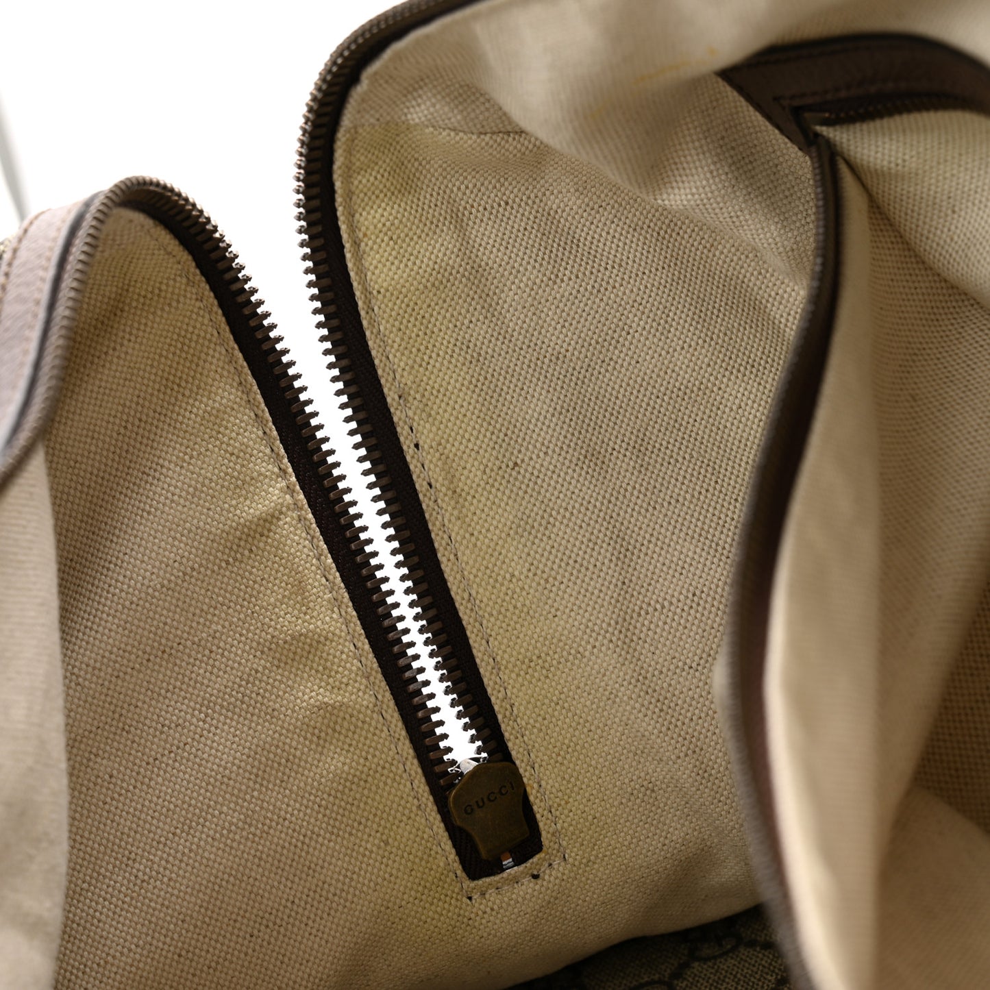 GG Supreme Monogram Textured Dollar Calfskin Web Large Savoy Duffle Bag Beige Ebony New Acero