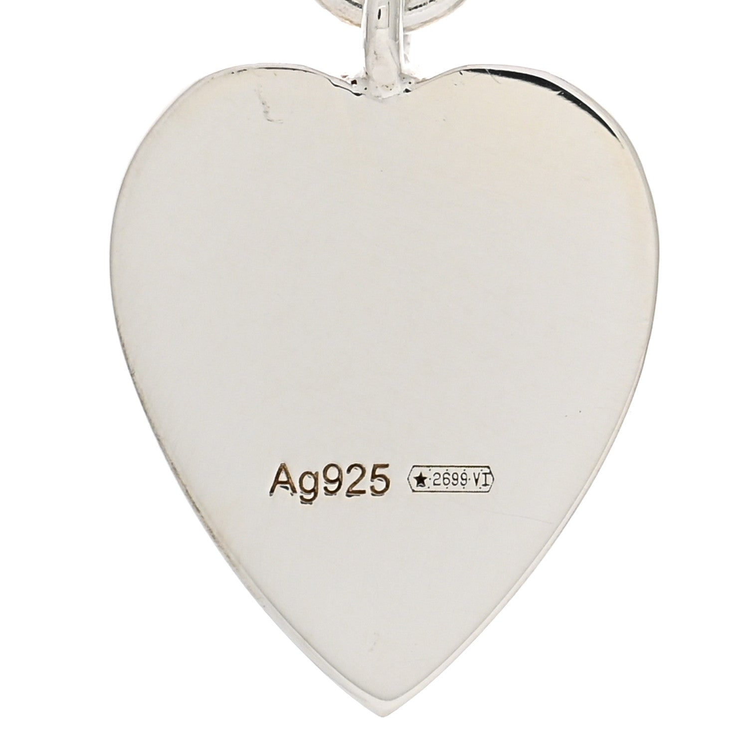 Gucci Sterling Silver Trademark Heart Drop Earrings 4 of 4