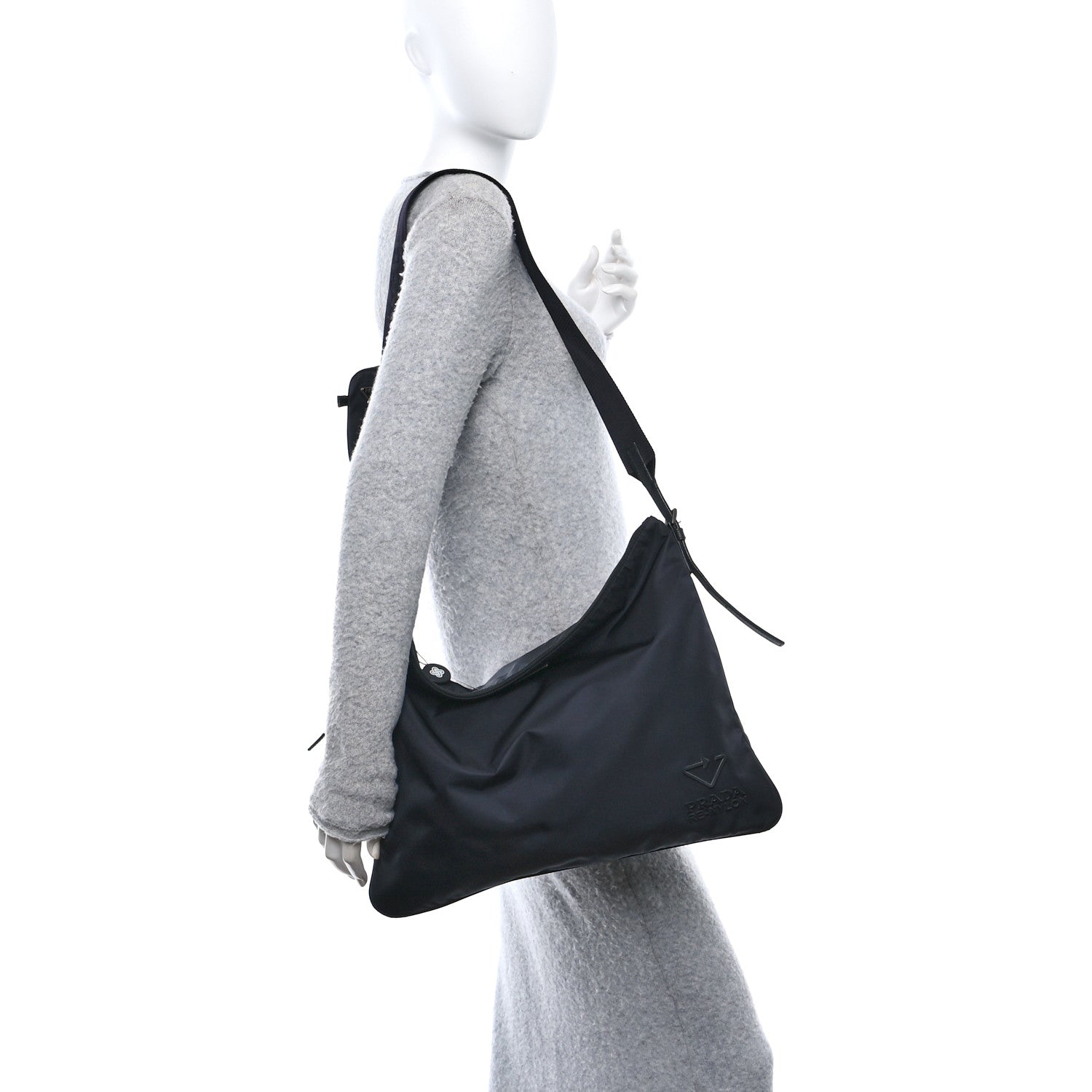 Prada Re-Nylon Tessuto Large Shoulder Bag Black 2 of 10
