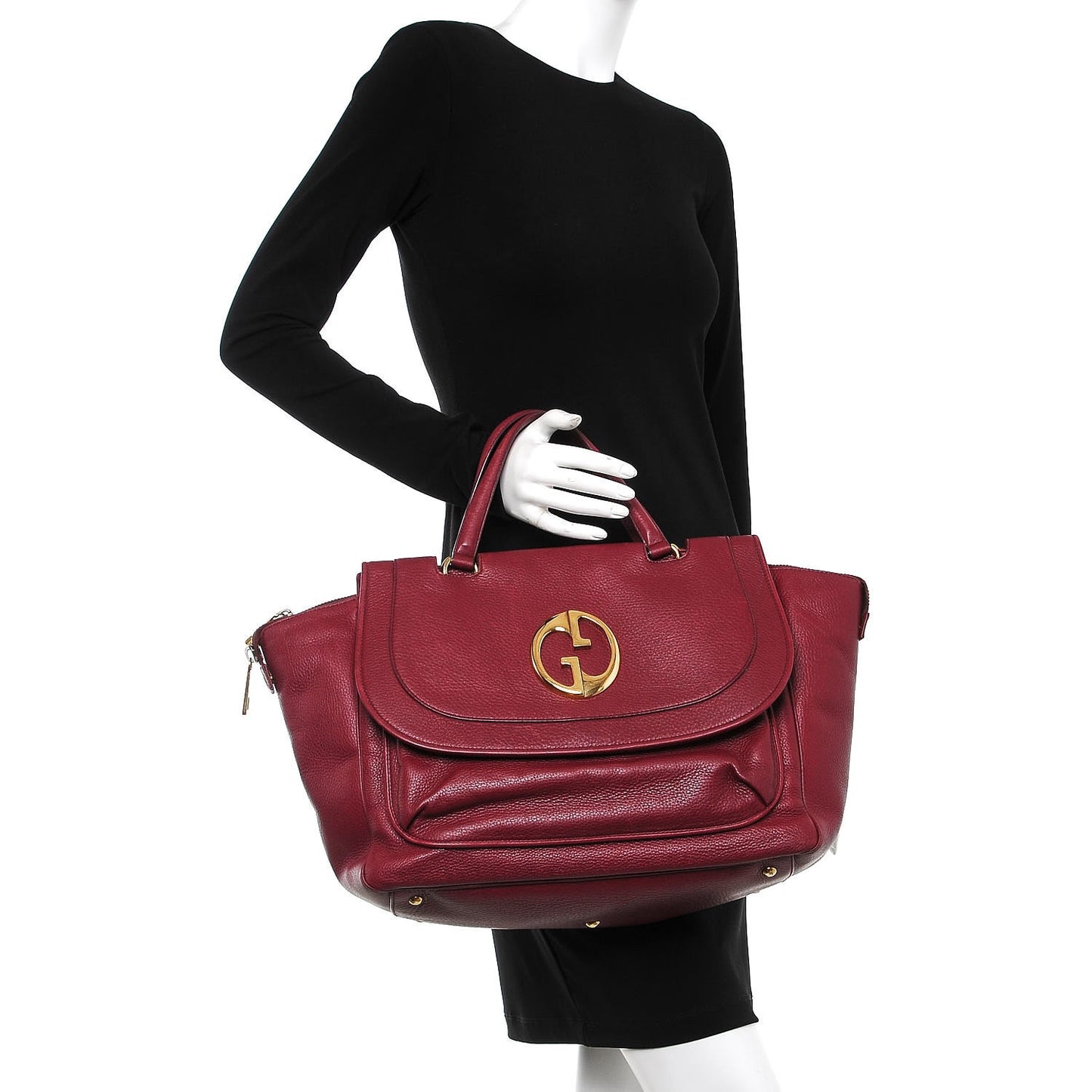 Cellarius Calfskin Medium 1973 Top Handle Satchel Cherry Gloss