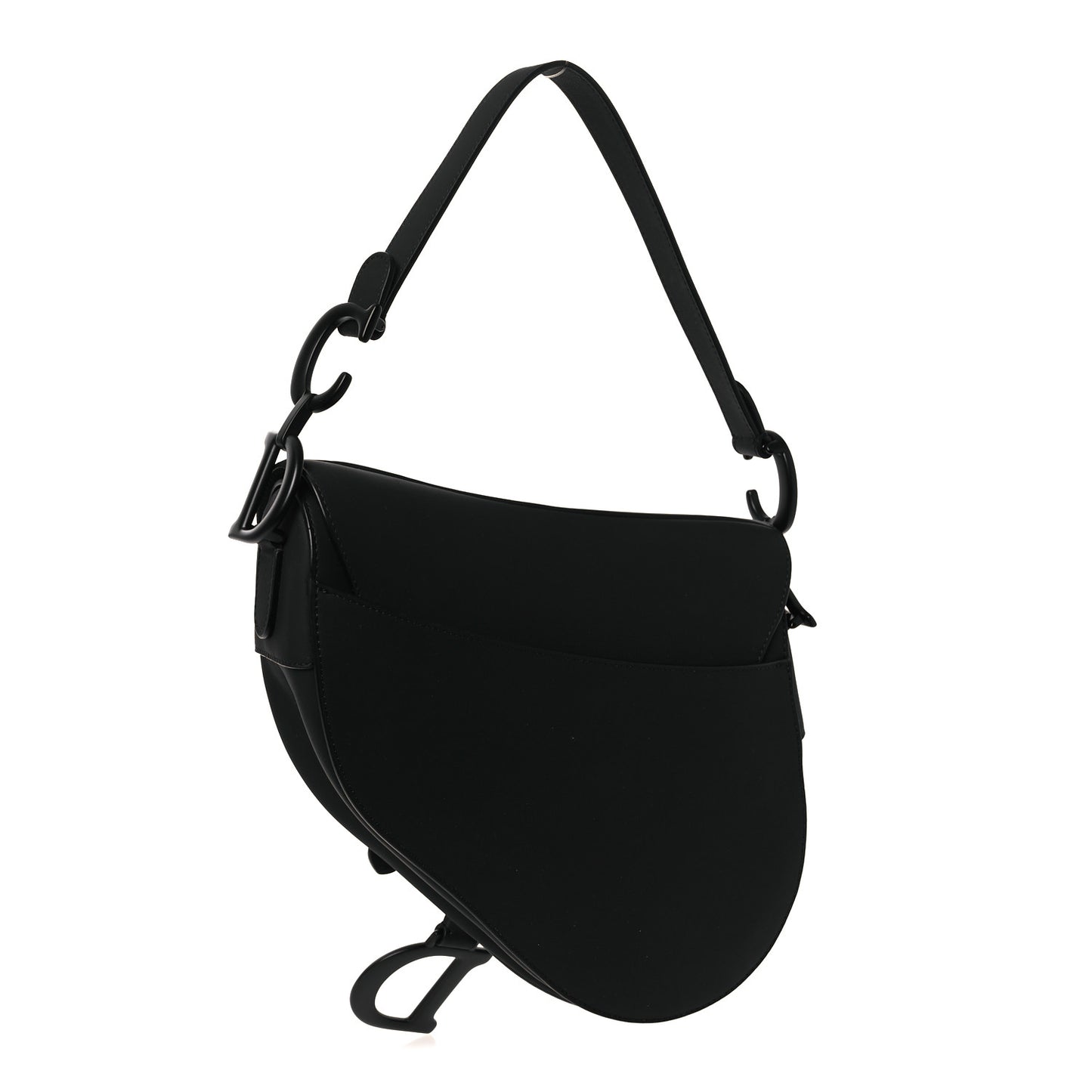 Ultra Matte Calfskin Saddle Bag Black