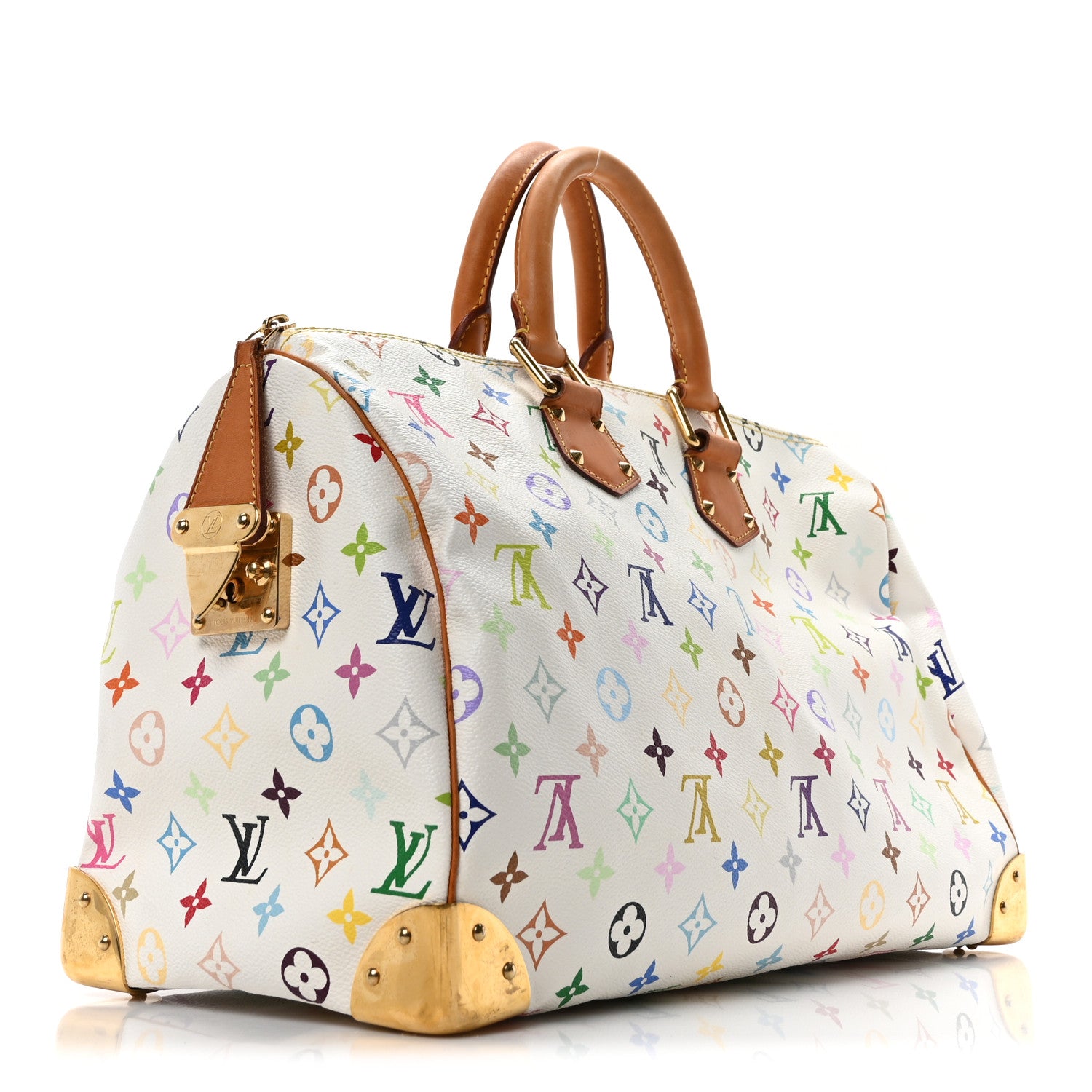 Louis Vuitton Monogram Multicolor Speedy 40 White 3 of 9