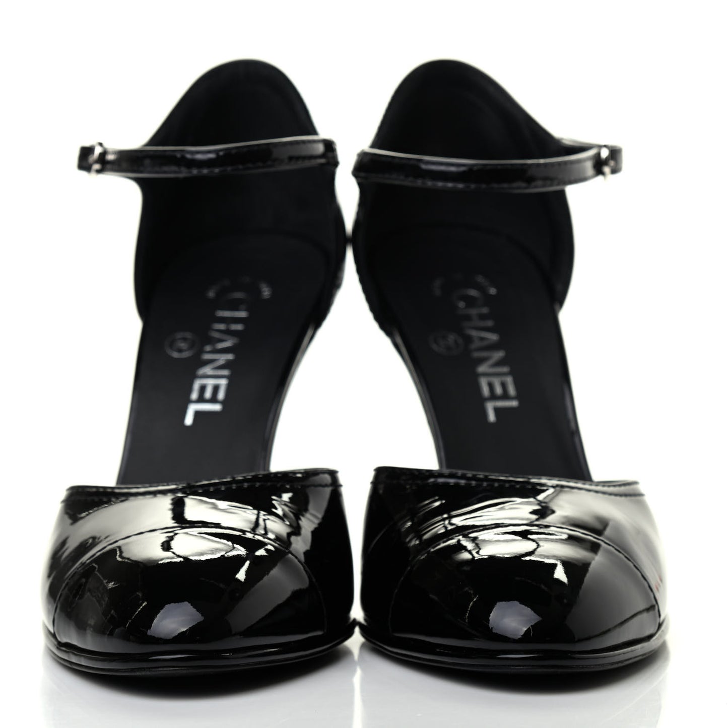 Patent Cap Toe CC Wedge Pumps 37.5 Black White